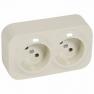 2 x 2P socket outlet Forix - surface mounting - IP 2X - 16 A - 250 V~ - ivory