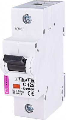 Авт. выключатель ETIMAT 10  1p C 125А (15 kA)