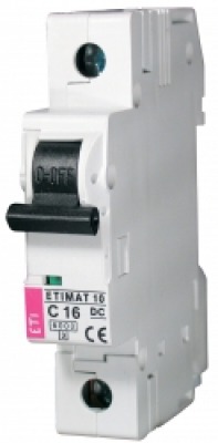Авт.выключатель  ETIMAT 10  DC 1p  C 16A (6 kA)