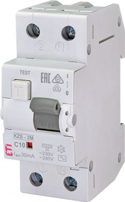 Диффер. автоматический выкл. KZS-2M C 10/0,03 тип AC (10kA)