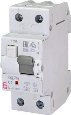KZS 2M C  6/0,03A, Typ A residual current circuit