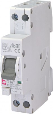 Диффер. автоматический выкл. KZS-1M C 20/0,03 тип A (6kA) (нижн. подключ.)