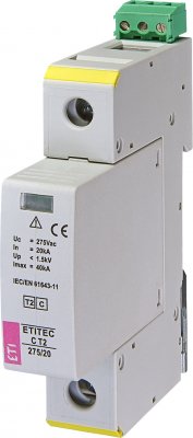 Ограничитель перенапряжения ETITEC C T2 275/20 (1+0) 1p, RC