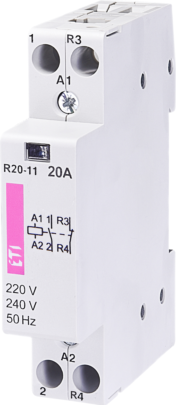 R 20-11 230V modulārais kontaktors 20A 1NO 1NC 230V