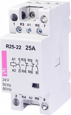 R 25-22 24V modulārais kontaktors 25A 2NO 2NC 24V