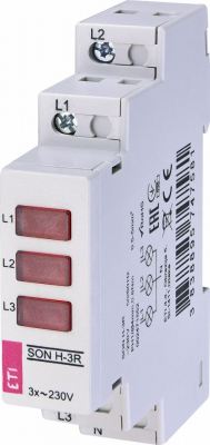 Трехфазный индикатор наличия напряжения SON H-3R (3x красный LED)