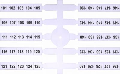 101-150 (EO3) Marķ. plast. tabula  E03 - 4,8x5 mm