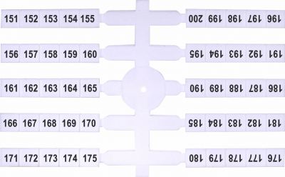 151-200 (EO3) Marķ. plast. tabula  E03 - 4,8x5 mm