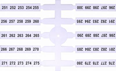 251-300 (EO3) Marķ. plast. tabula  E03 - 4,8x5 mm