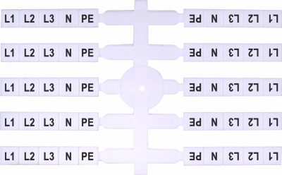 L1,L2,L3,N,PE (EO3) Marķ. plast. tabula  E03 - 4,8x5 mm