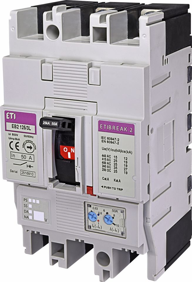 EB2 125/3L 50A 3p  molded case circuit breaker