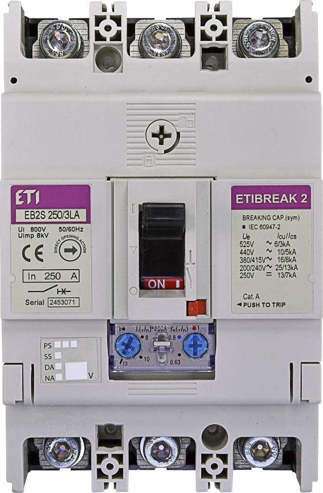Авт. выключатель EB2S 250/3LA 250А 3P (16kA регулируемый)