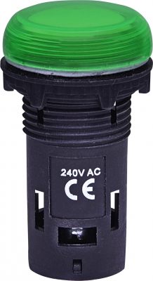 Лампа сигнал. LED матовая ECLI-240A-G 240V AC (зеленая)