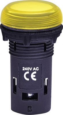 Лампа сигнал. LED матовая ECLI-240A-Y 240V AC (желтая)