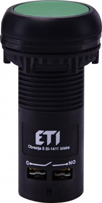 ECF-11-G Spiedpoga iegremdējama ar blokkontaktu 1NC+1NO - zaļš