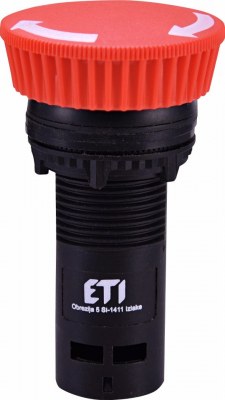 Кнопка монобл. грибок ECM-T01-R (отключение поворотом, 1NC, красная)