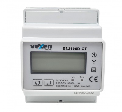ES3100D-CT trīsfāžu elektroenerģijas skaitītājs CT/5A