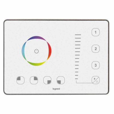 Color touch lighting dimmer Mosaic - 1 to 4 areas - white - supplied complete
