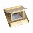 Pop-up box to be equipped - 3 modules - brushed brass