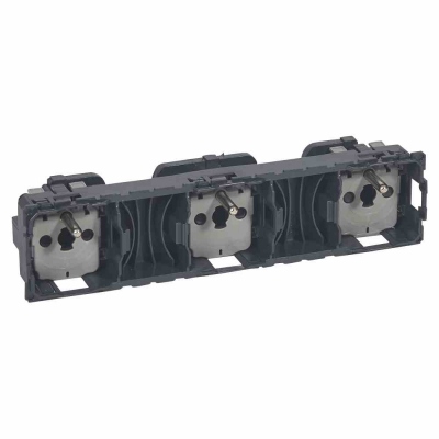 SOCKET OUTLET 3X2P+E FRENCH PREWIRED FLUSH