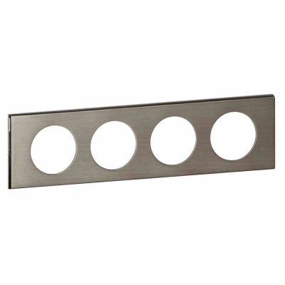 PLATE 4 GANG INOX BROSSE