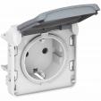 Plexo rozete ar zemējumu, zemapmetuma, IP55, pelēka