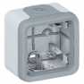 Surface mounting box Plexo IP 55 - 1 gang - with membrane glands - grey