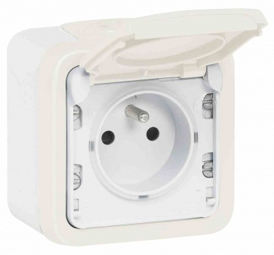 Surface mounting box Plexo IP 55 - 1 gang - with membrane glands - white