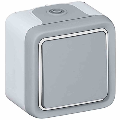 Кнопочный выключатель - Н.О. контакт - Программа Plexo - серый - 10 A