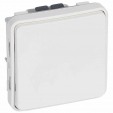 Push-button Plexo IP 55 antibacterial-N/O contact-10 A - modular - Artic white