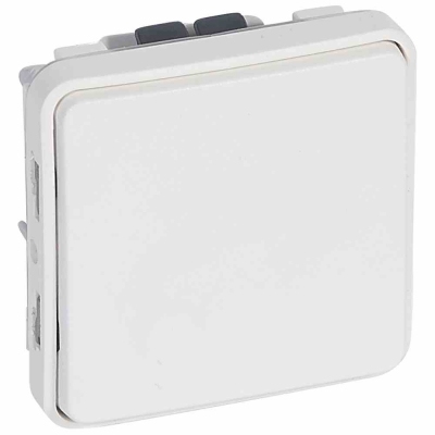 Кнопка - антибакт. покрытие - Н.О. контакт - Программа Plexo - 10 A - модульная - белый