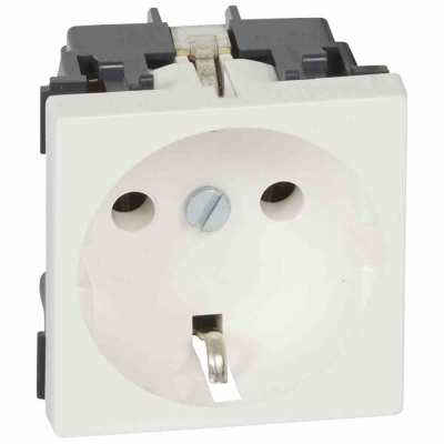 Multi-support single socket Mosaic - German std - 2P+E w/o shutters - 2 mod.