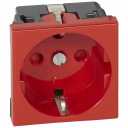 Socket outlet Mosaic - German std - 2P+E screw term. - 2 mod - red tamperproof