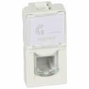 Telephone socket Mosaic - RJ11 - 4 contacts - 1 module - white