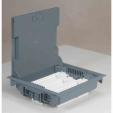 Floor box - adjustable height 75 to 105 mm - 18 modules - cover for carpet grey