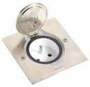 FLOOR SQUARE RECEPTACLE BRUSHED STAINLESS STEEL