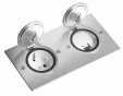 FLOOR RECTANGULAR DOUBLE GANG RECEPTACLE BRUSHED STAINLESS STEEL
