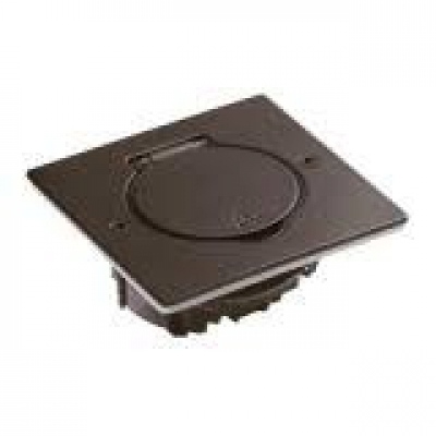 FLOOR ROUND RECEPTACLE BRUSHED BROWN STEEL