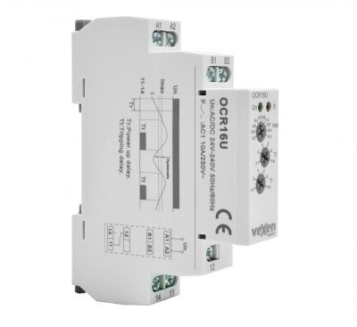 OCR16U strāvas kontroles relejs 1,6A-16A 1CO 10A AC/DC 24-240V
