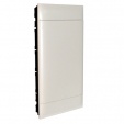 Practibox S flush-mounting cabinet for dry partition -earth + neutral terminal blocks -white door -3 rows 12 modules/row