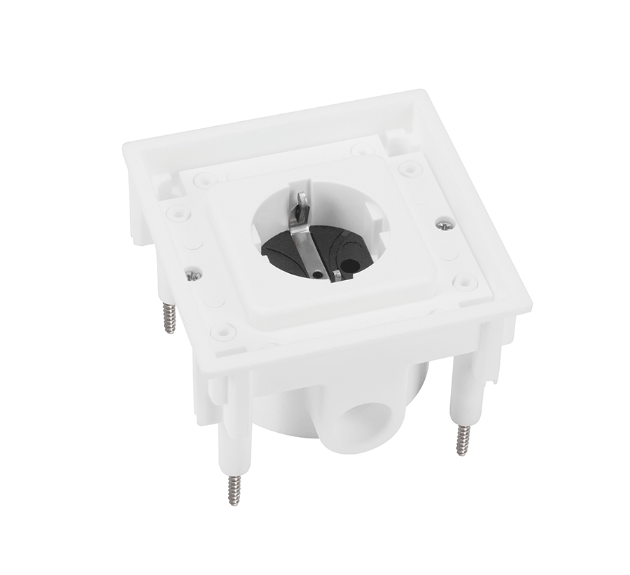 Flush mounted SCHUKO built-in socket outlet, white