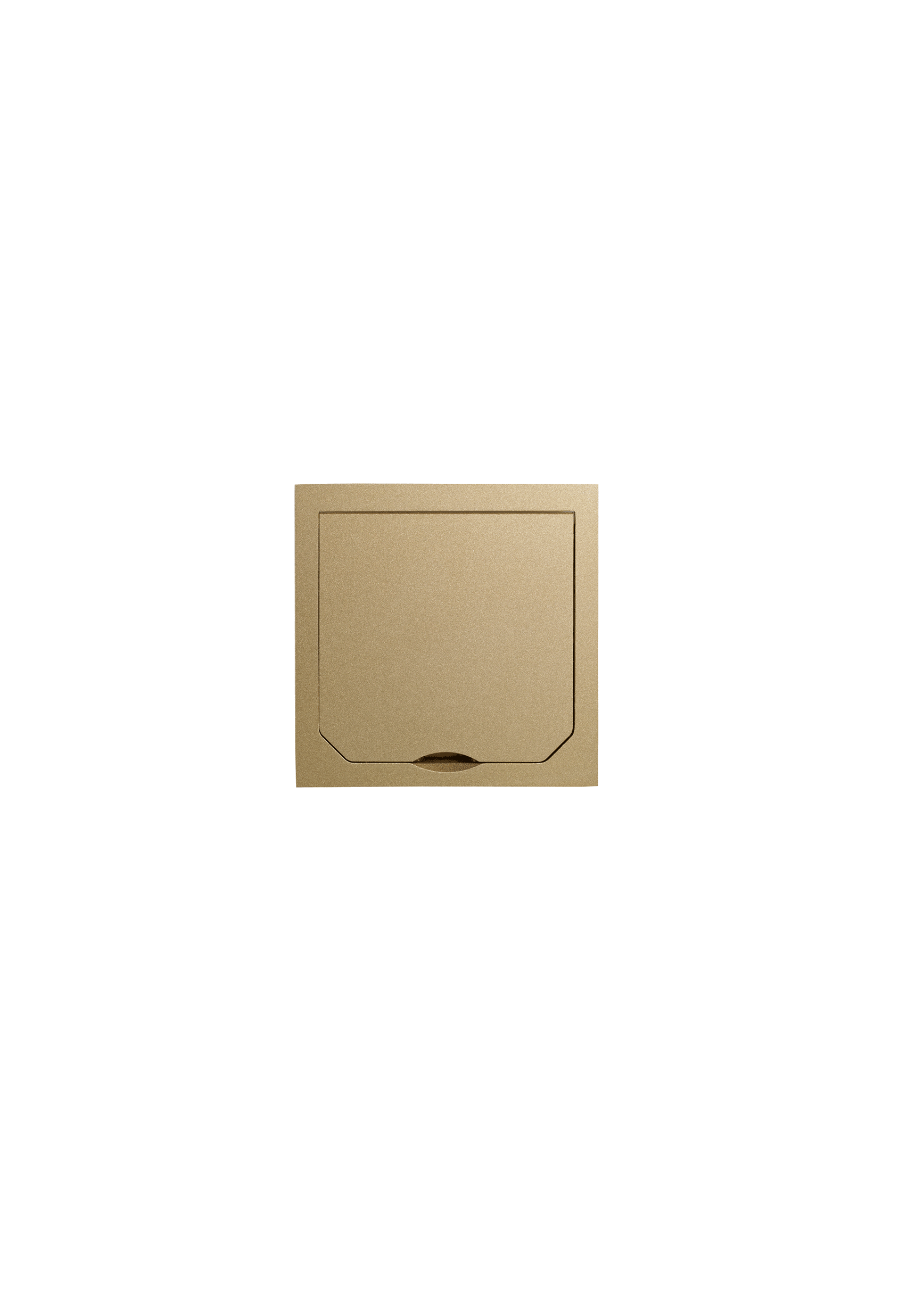 Cover with hinged lid, brushed brass look, 94 x 94 mm