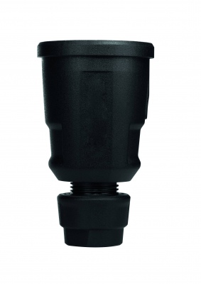SCHUKO connector, black, Elamid high performance plastic, with improved accidental-contact guard