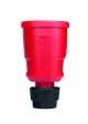 SCHUKO connector, red, Elamid high performance plastic, with improved accidental-contact guard