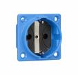 SCHUKO built-in socket outlet, blue, w/o hinged lid