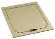 Cover with hinged lid, brushed brass look, 94 x 94 mm