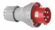 CEE plug, IP67, 125A, 5-pole, 400V, 6h, red