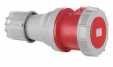 CEE connector, IP67, 125A, 5-pole, 400V, 6h, red