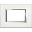 Axolute Italian standart RECTANGULAR white Limoges Frame - 3 modules