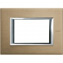 Bticino Axolute itāļu standarts RECTANGULAR brushed titanium Rāmis - 3 moduļiod